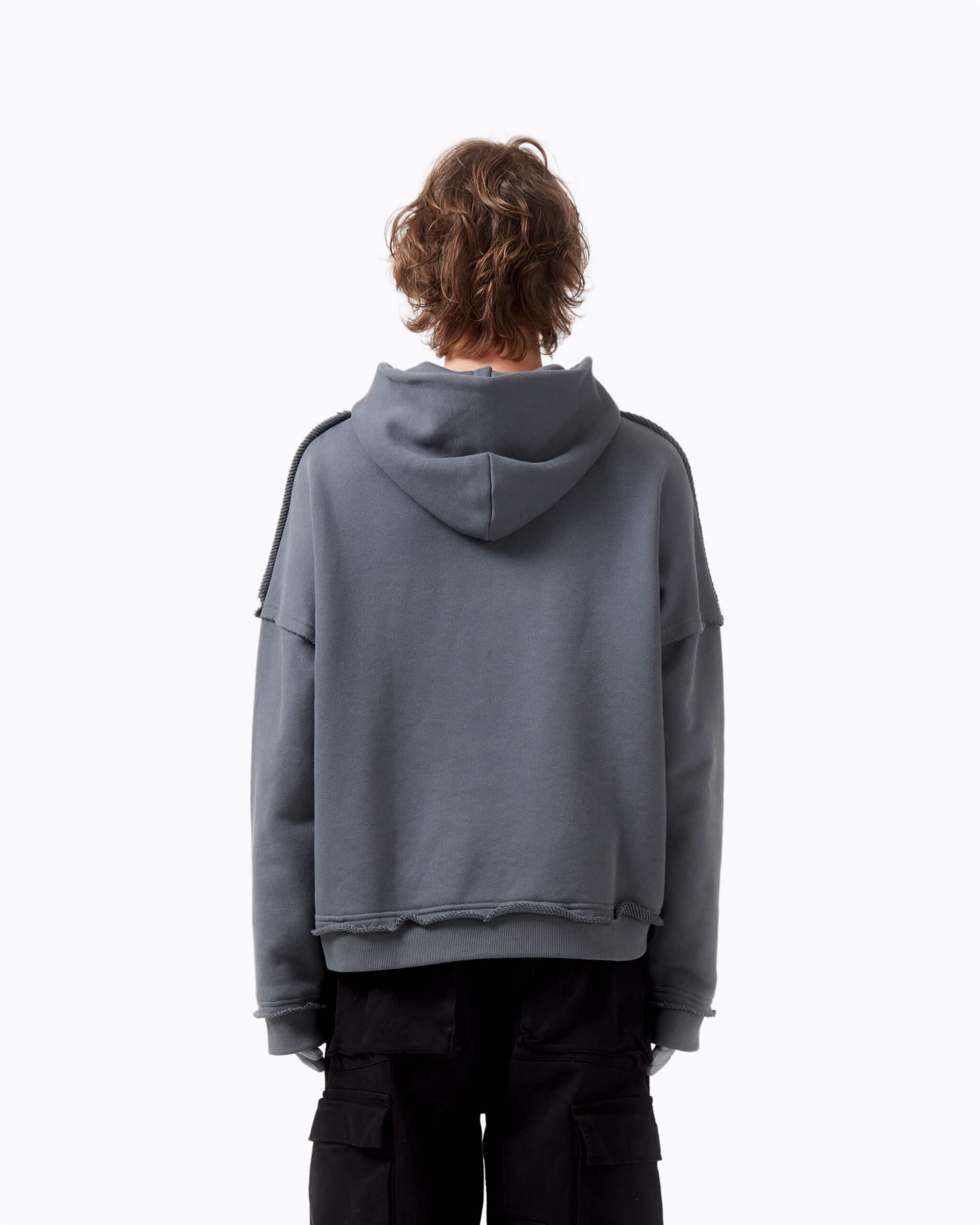DECONSTRUCTED HOODIE GREY - Image 5