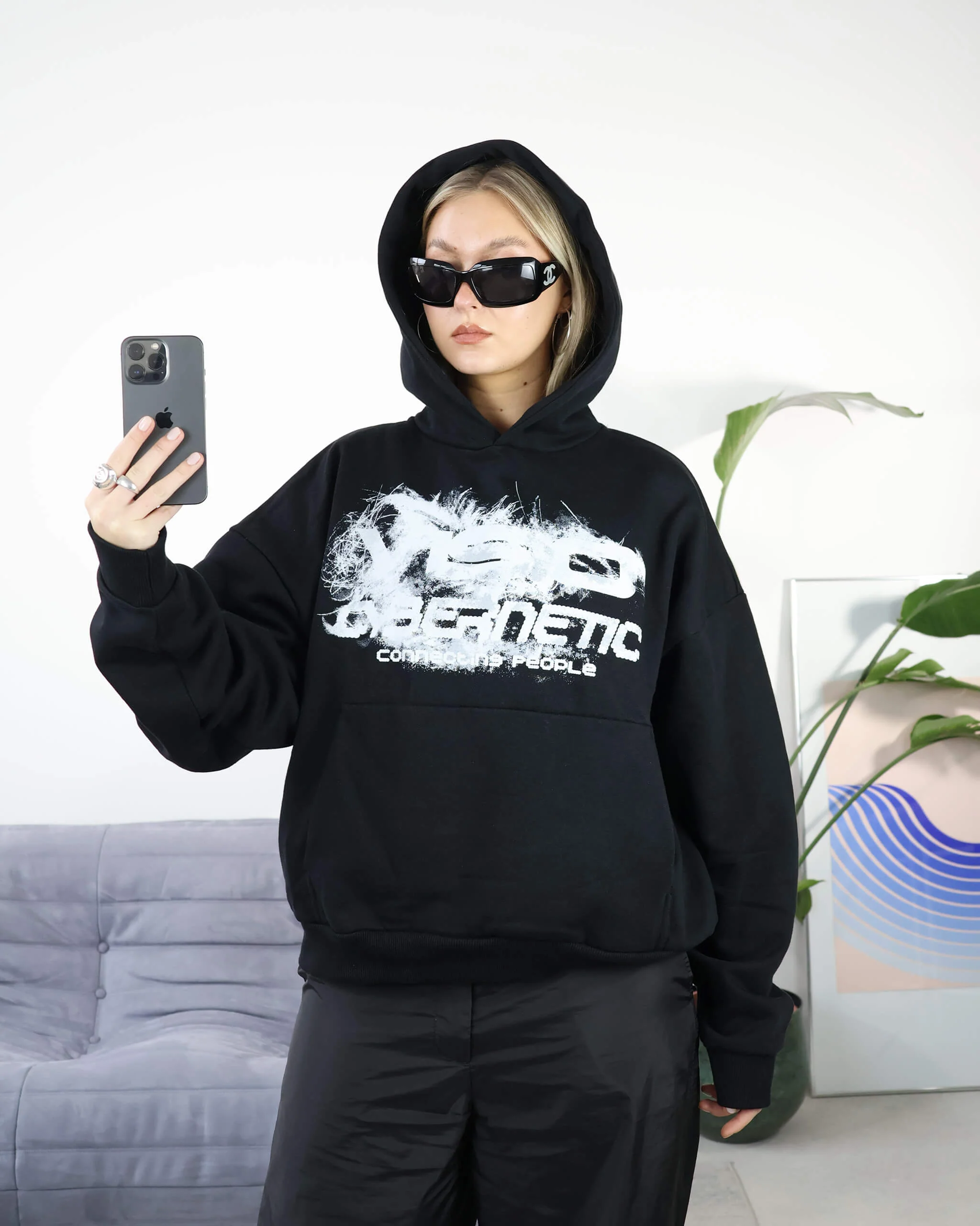 CYBER HOODIE BLACK - Image 4